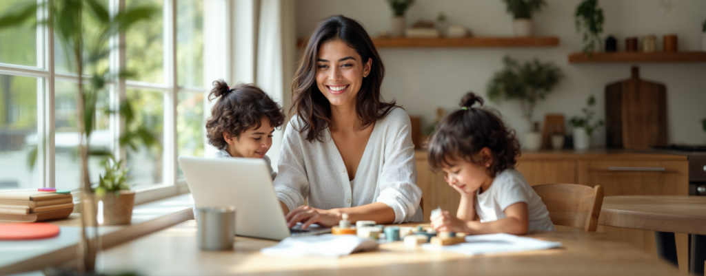 persona trabajando como agente de viajes desde casa con laptop