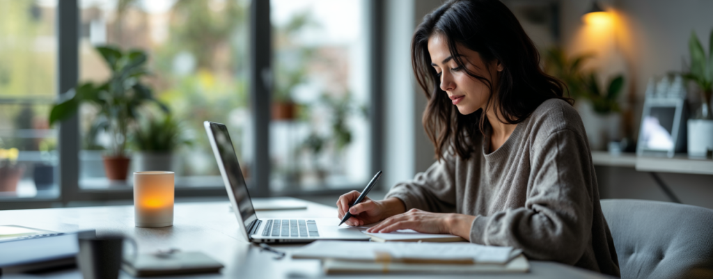 persona trabajando como agente de viajes desde casa con laptop Archer Travel