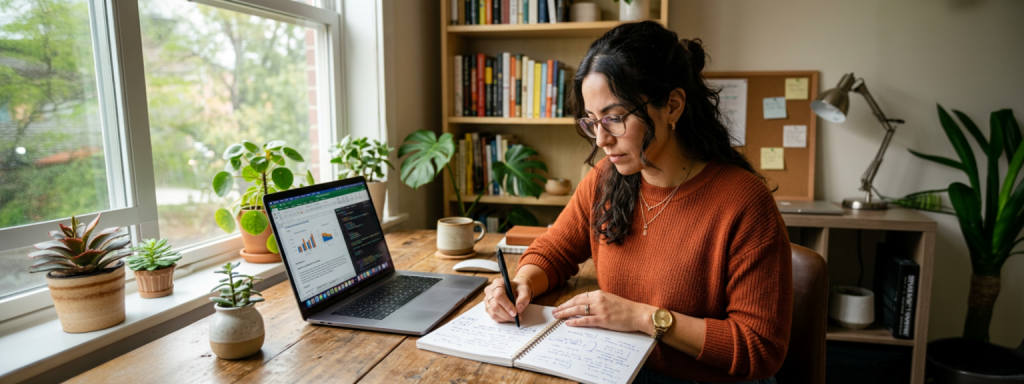 persona trabajando como agente de viajes desde casa con laptop Archer Travel