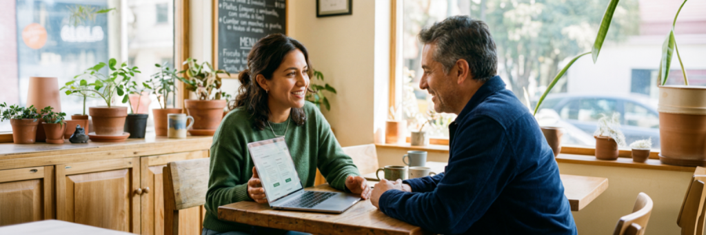 persona trabajando como agente de viajes desde casa con laptop Archer Travel